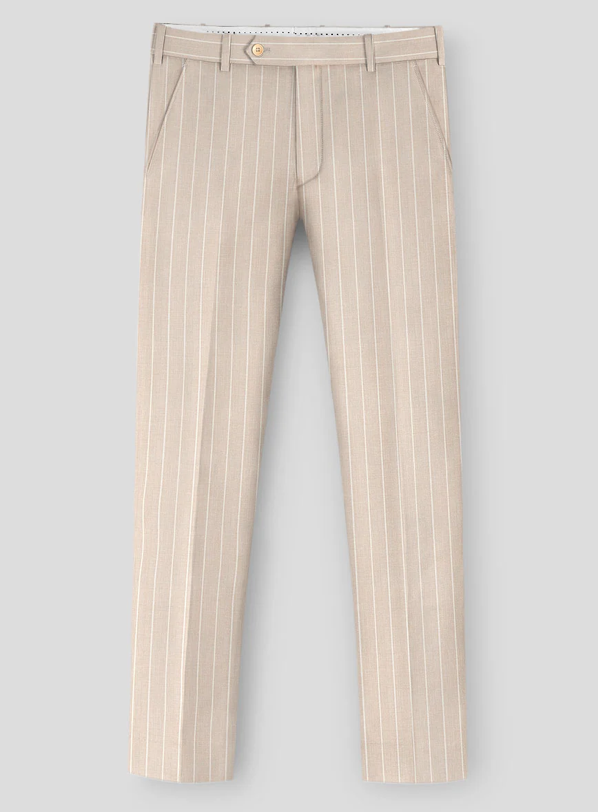 Napolean Como Bar Beige Wool Pants - Image 2