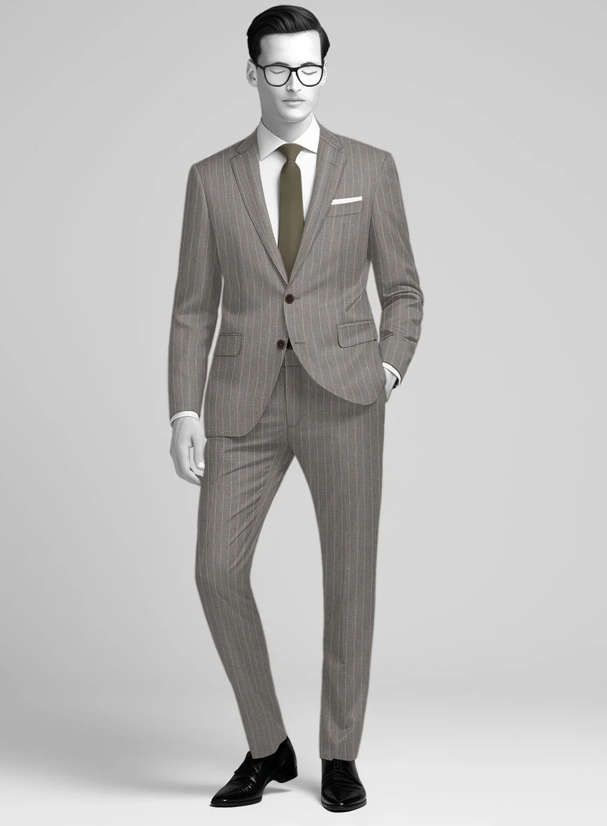 Napolean Como Bar Brown Wool Suit
