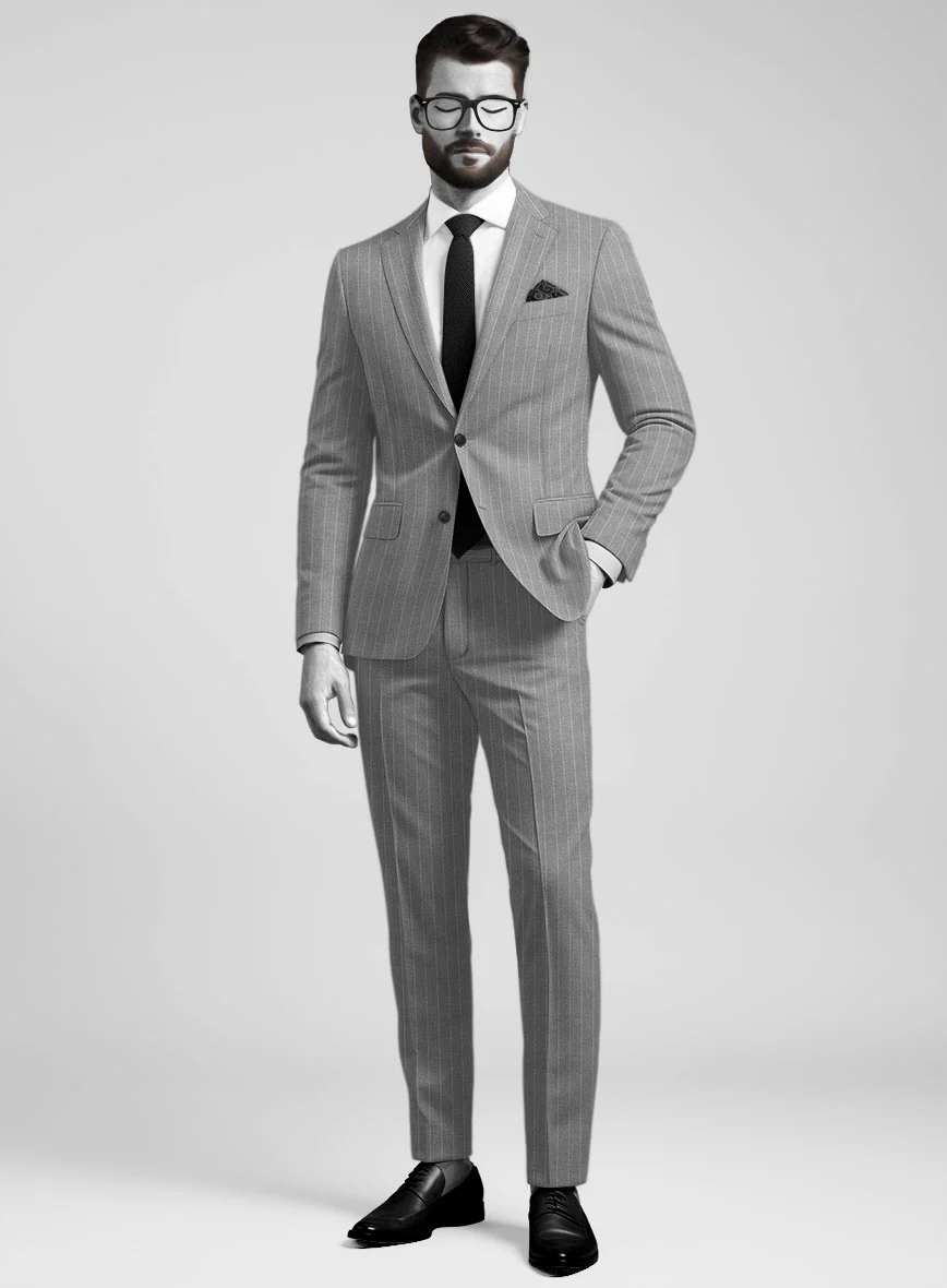 Napolean Como Bar Gray Wool Suit