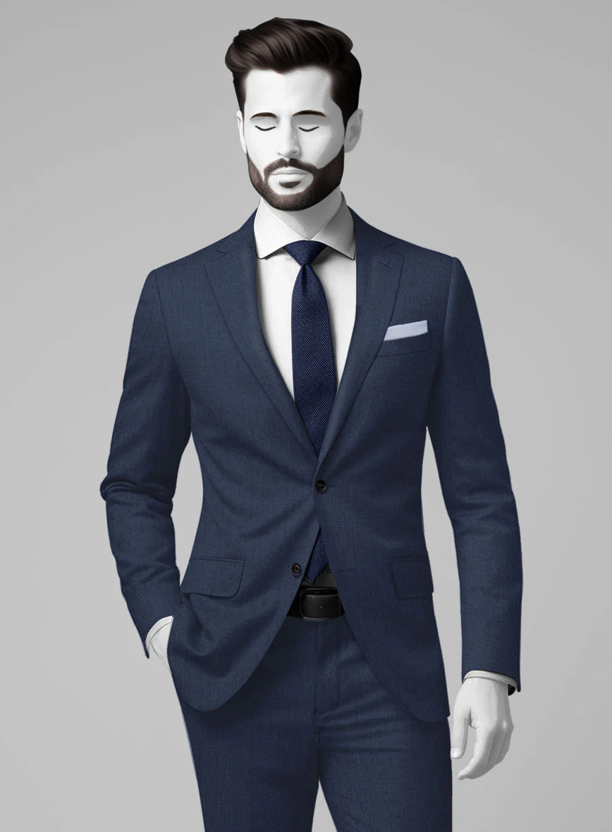 Napolean Cosmic Blue Wool Suit - Image 3