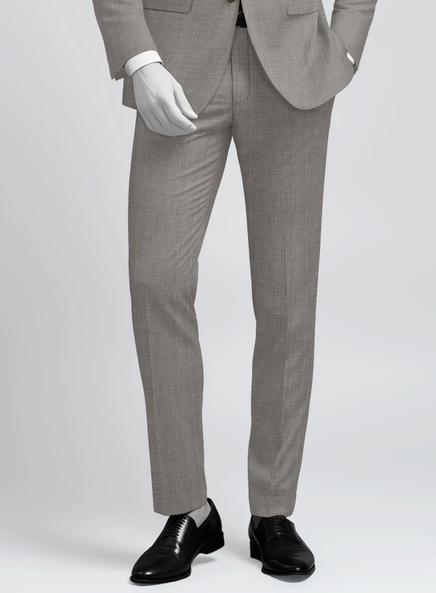 Napolean Costa Mini Houndstooth Brown Wool Pants