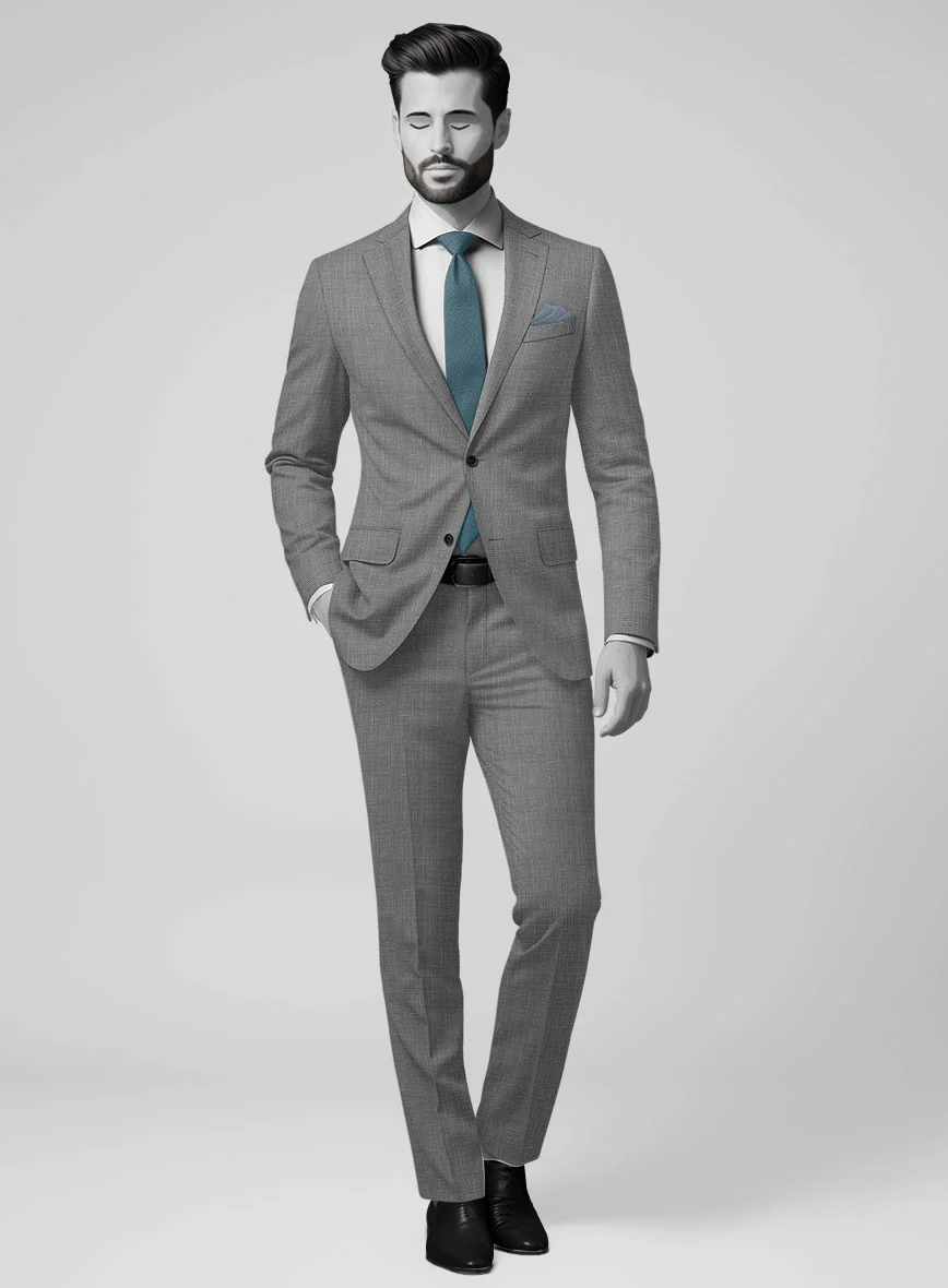 Napolean Costa Mini Houndstooth Gray Wool Suit