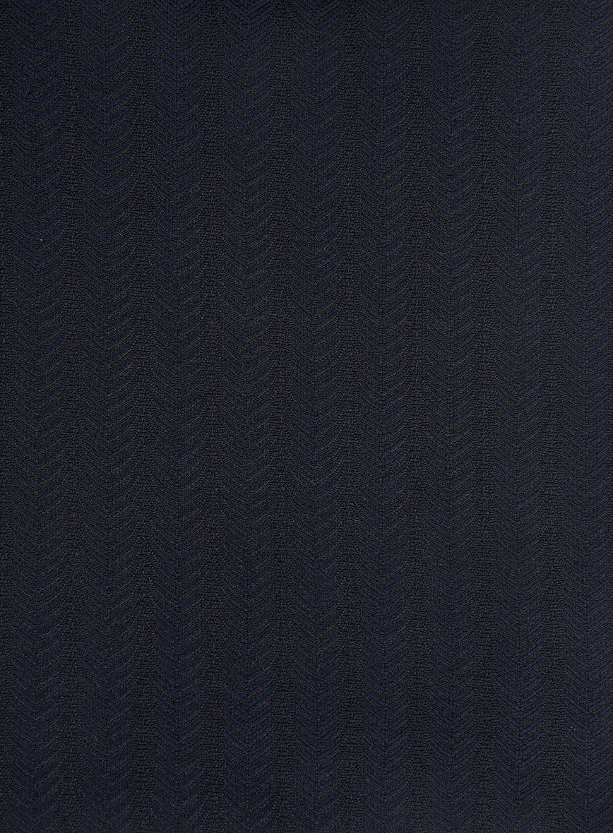 Napolean Curve Blue Herringbone Wool Suit - Image 7