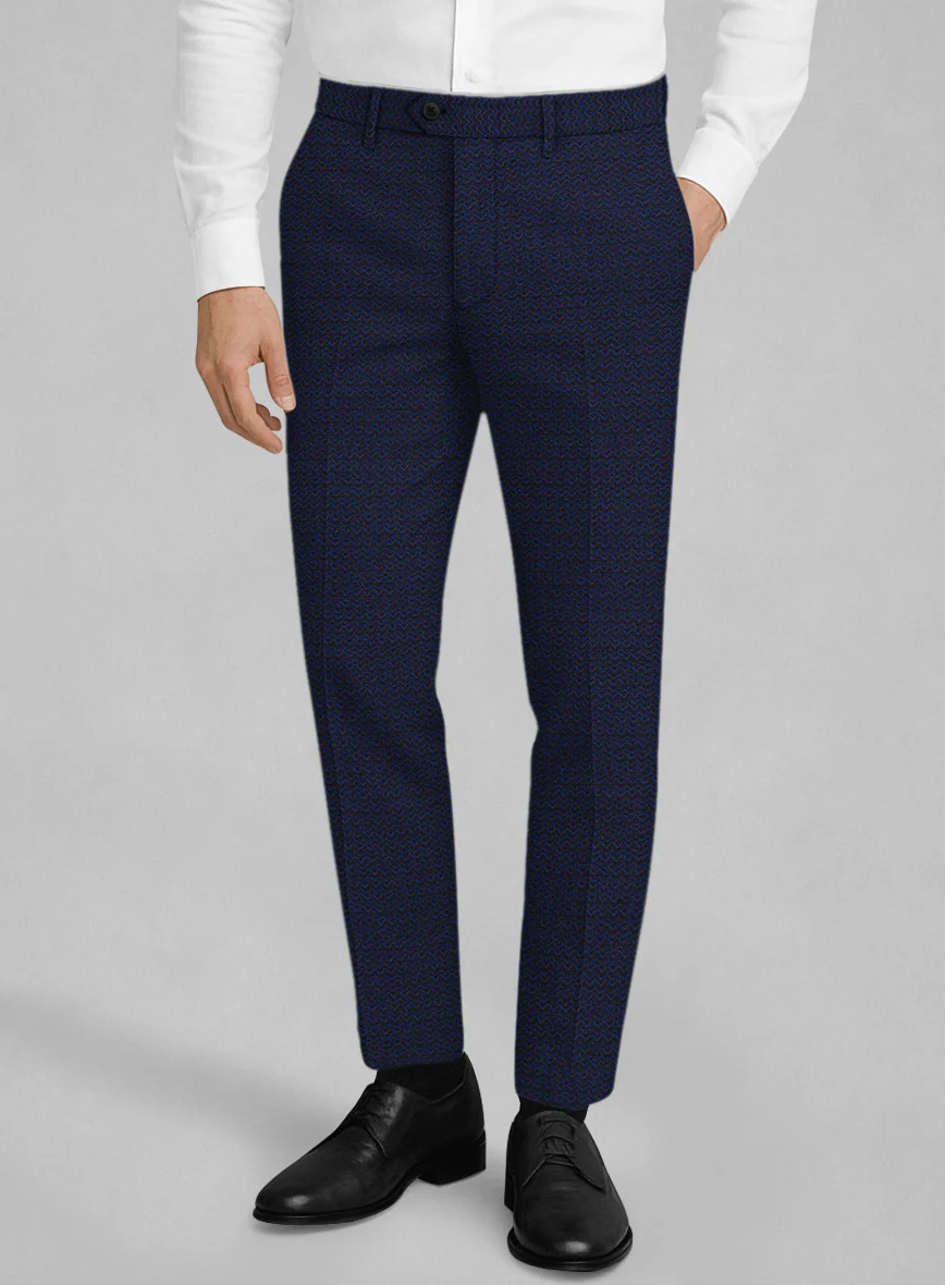 Napolean Dalmoro Chevron Weave Royal Blue Wool Suit - Image 5