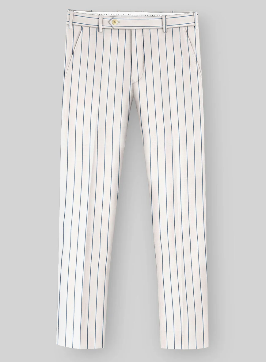Napolean Dario Stripe Ivory Wool Pants