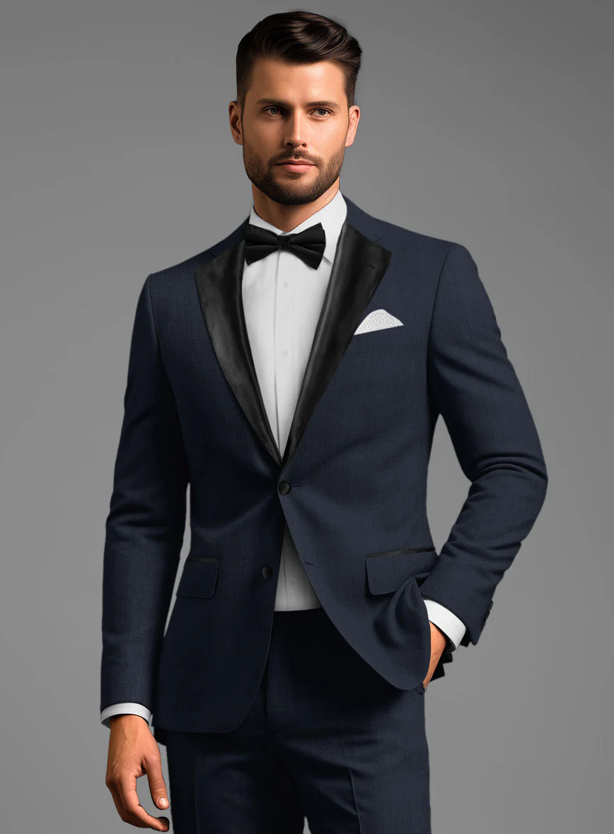 Napolean Dark Blue Wool Tuxedo Jacket - Image 2