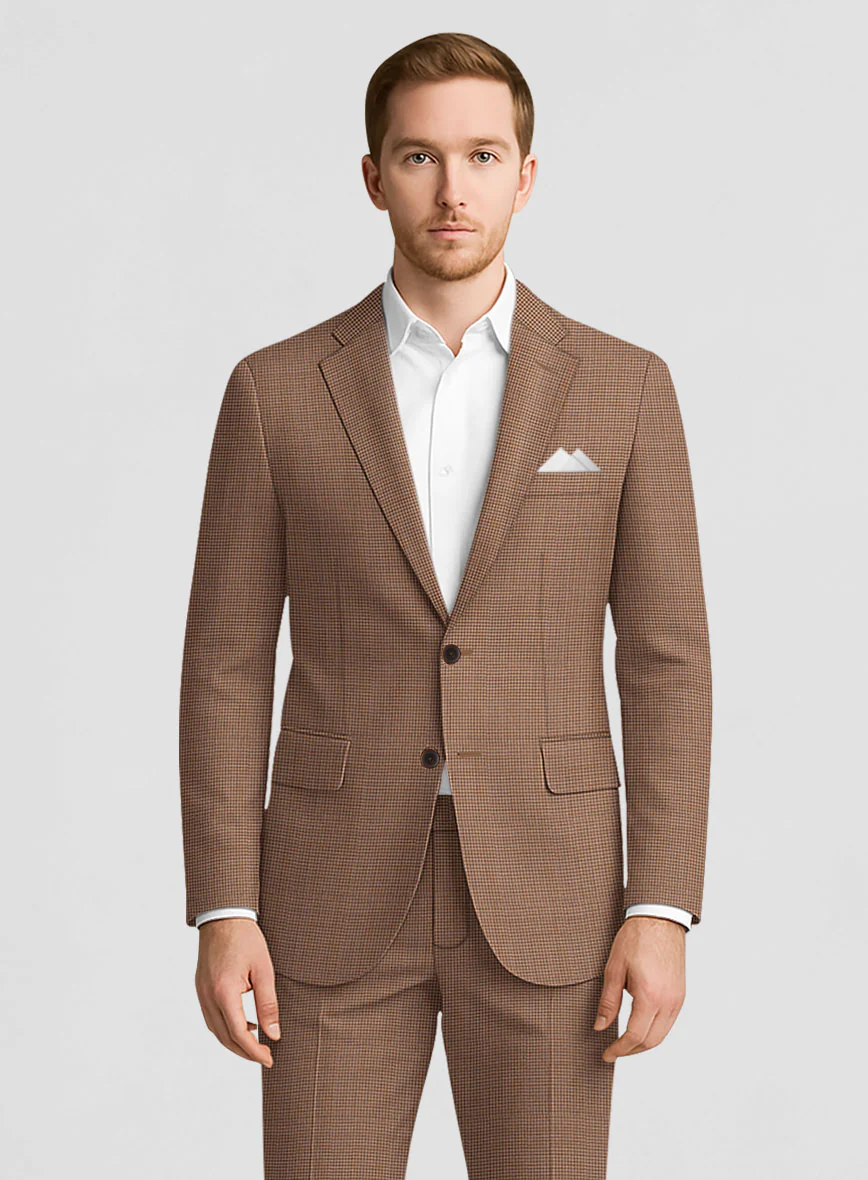 Napolean Delviro Mini Houndstooth Brown Wool Jacket - Image 2