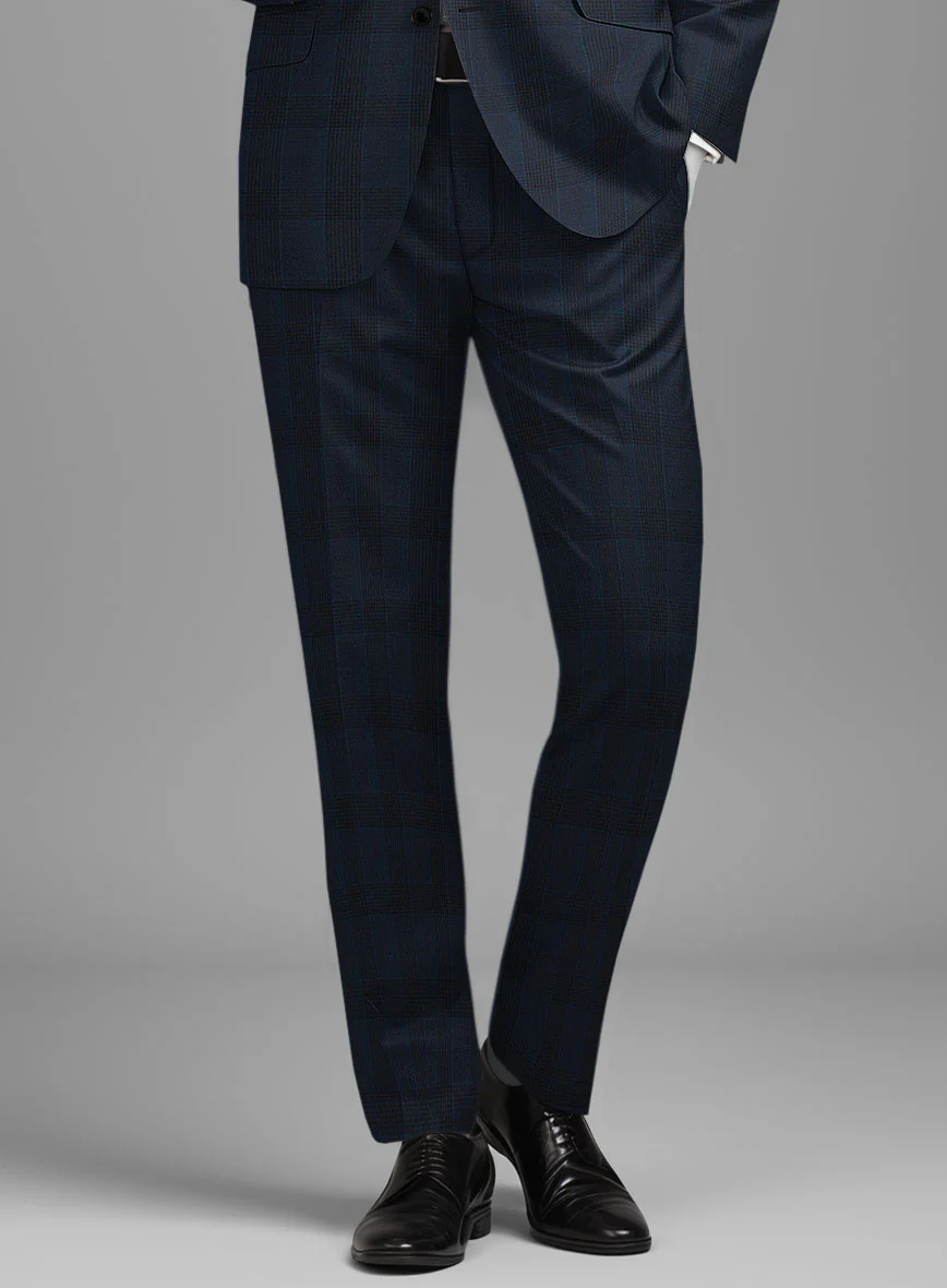 Napolean Devon Check Blue Wool Suit - Image 5