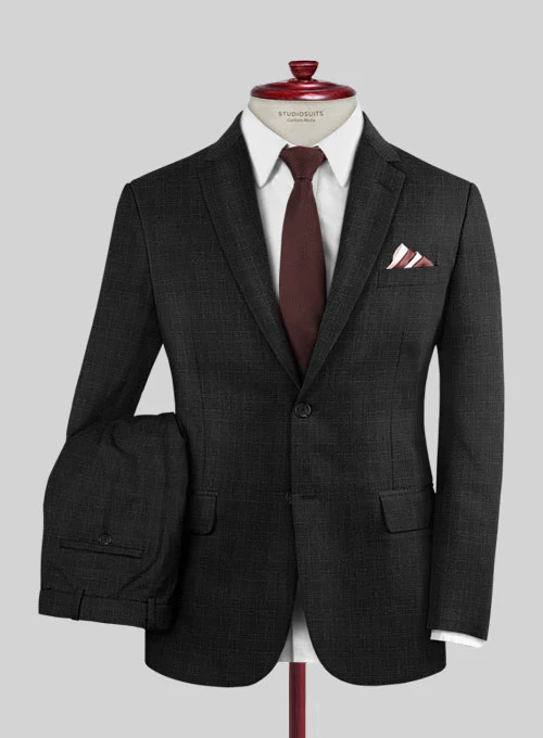 Napolean Ecia Black Wool Suit