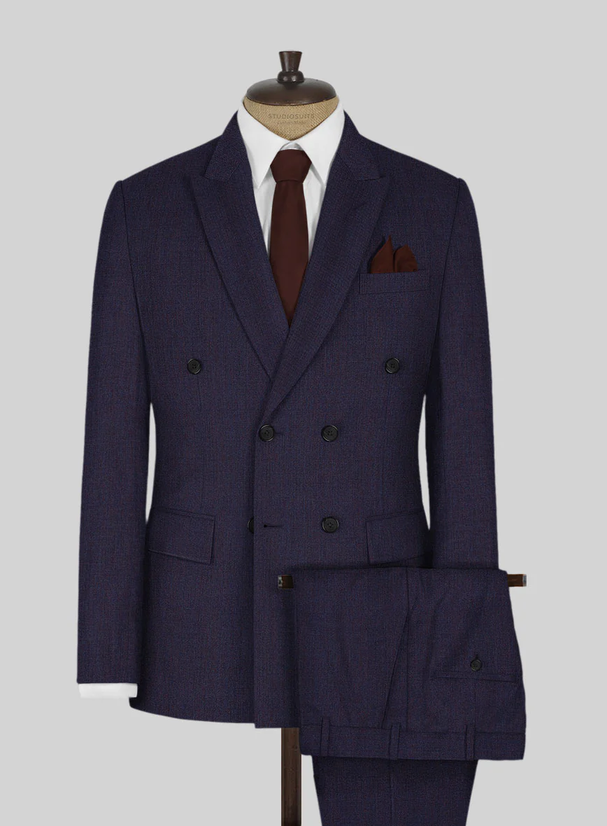 Napolean Eggplant Wool Double Breasted Suit