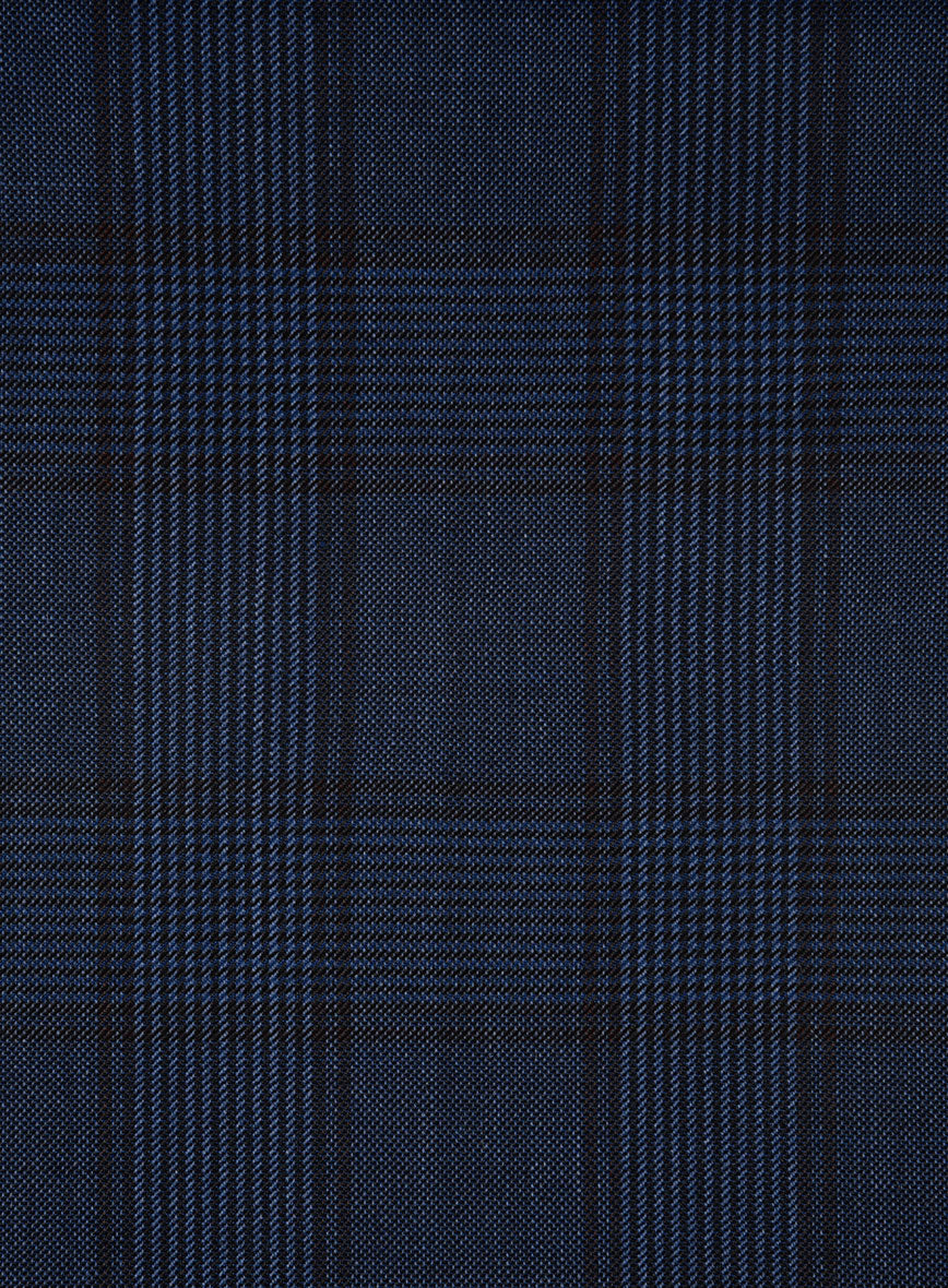 Napolean Eladio Check Royal Blue Wool Jacket - Image 3