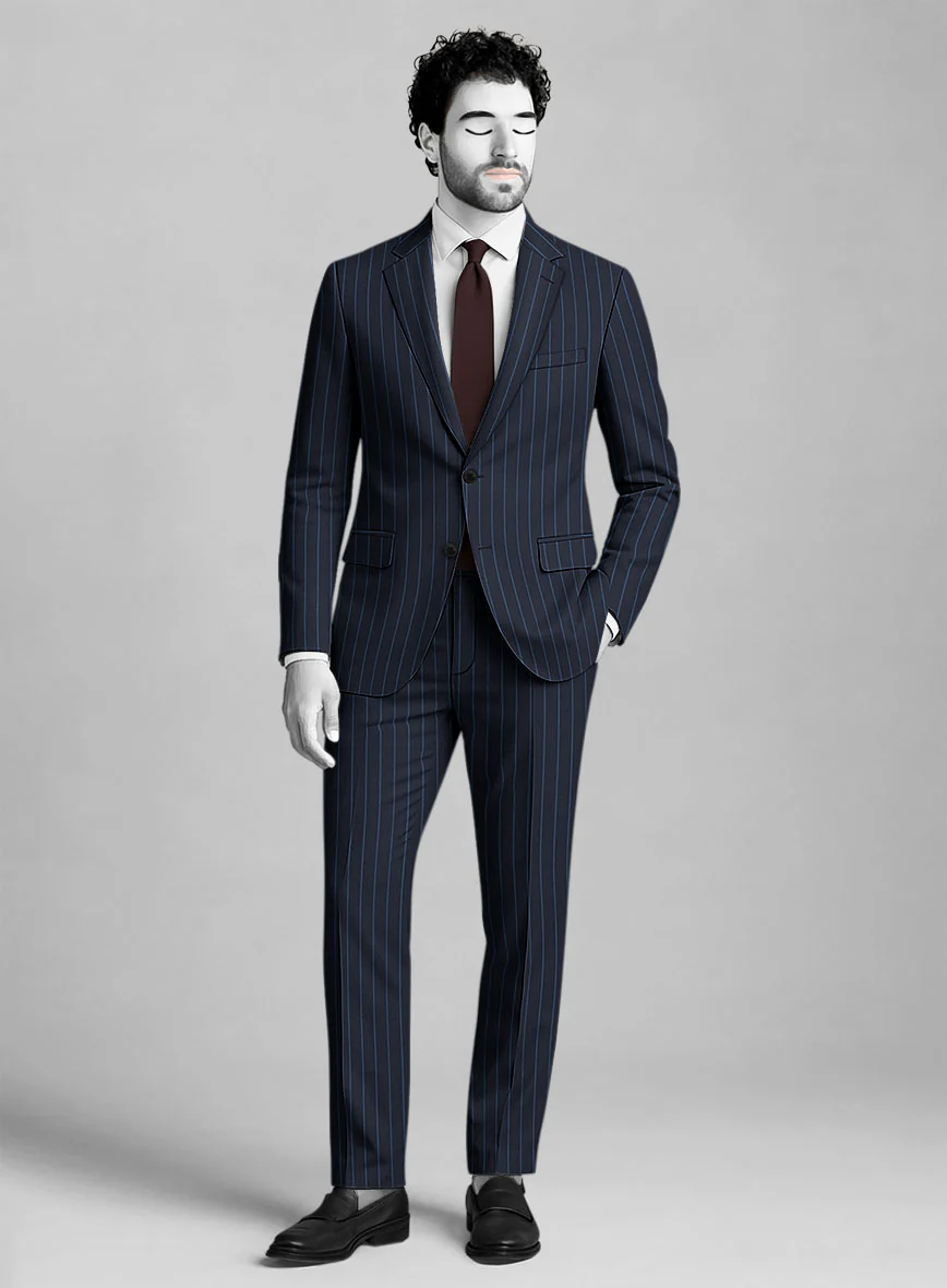 Napolean Eloyi Stripe Blue Wool Suit
