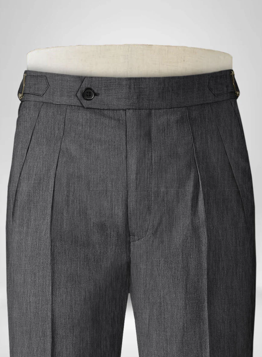 Napolean English Charcoal Wool Highland Trousers - Image 2