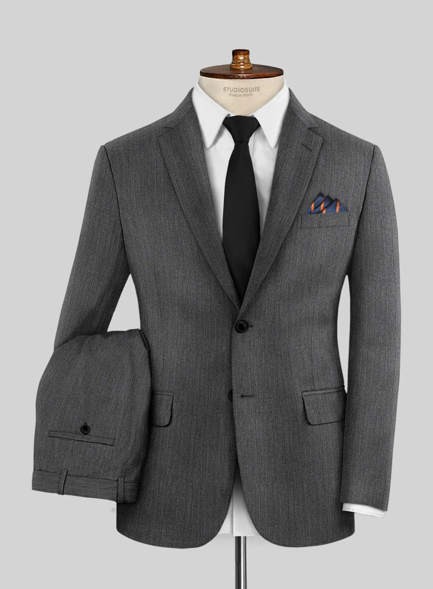 Napolean English Charcoal Wool Suit - Image 2