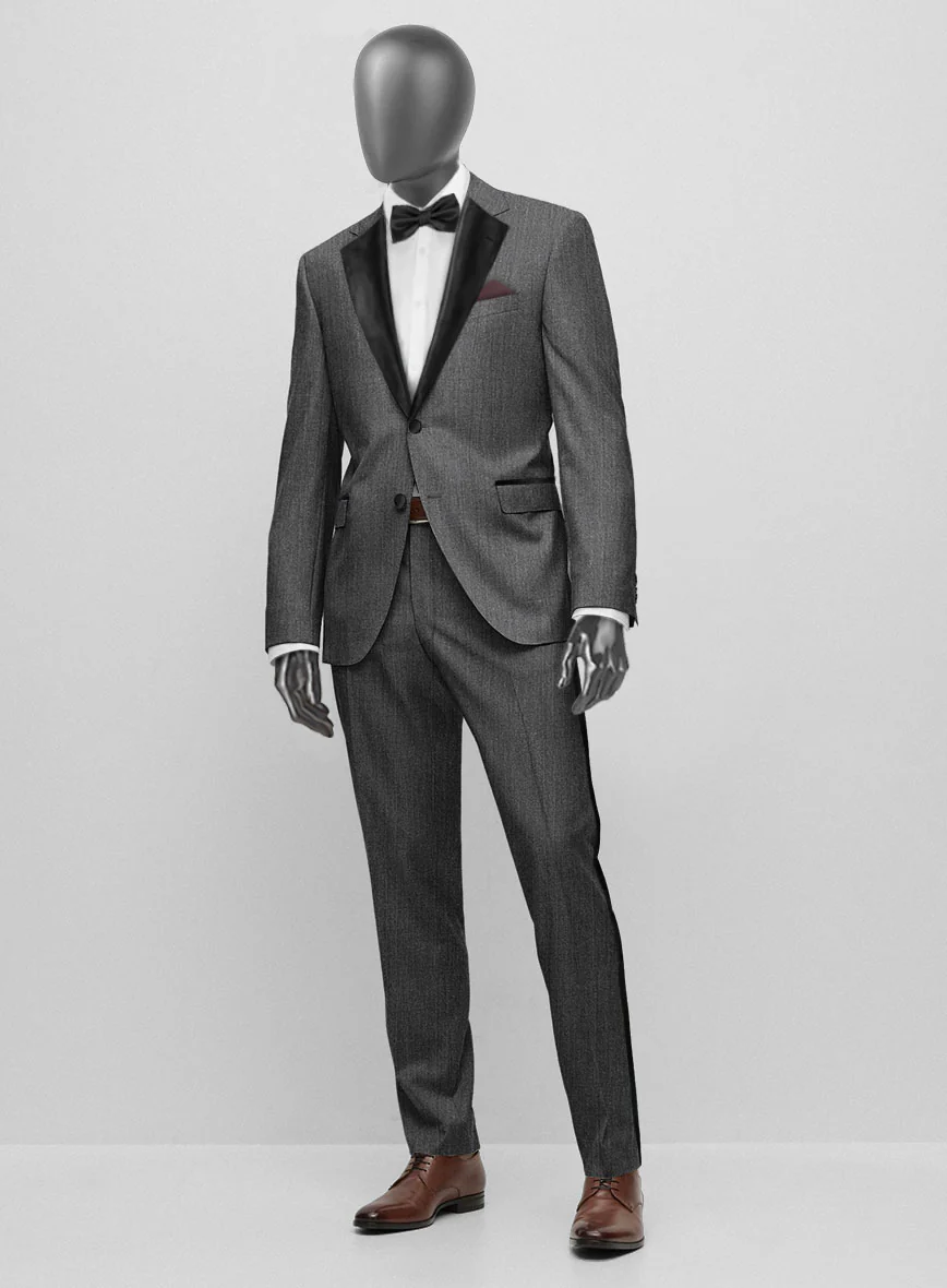 Napolean English Charcoal Wool Tuxedo Suit - Image 2