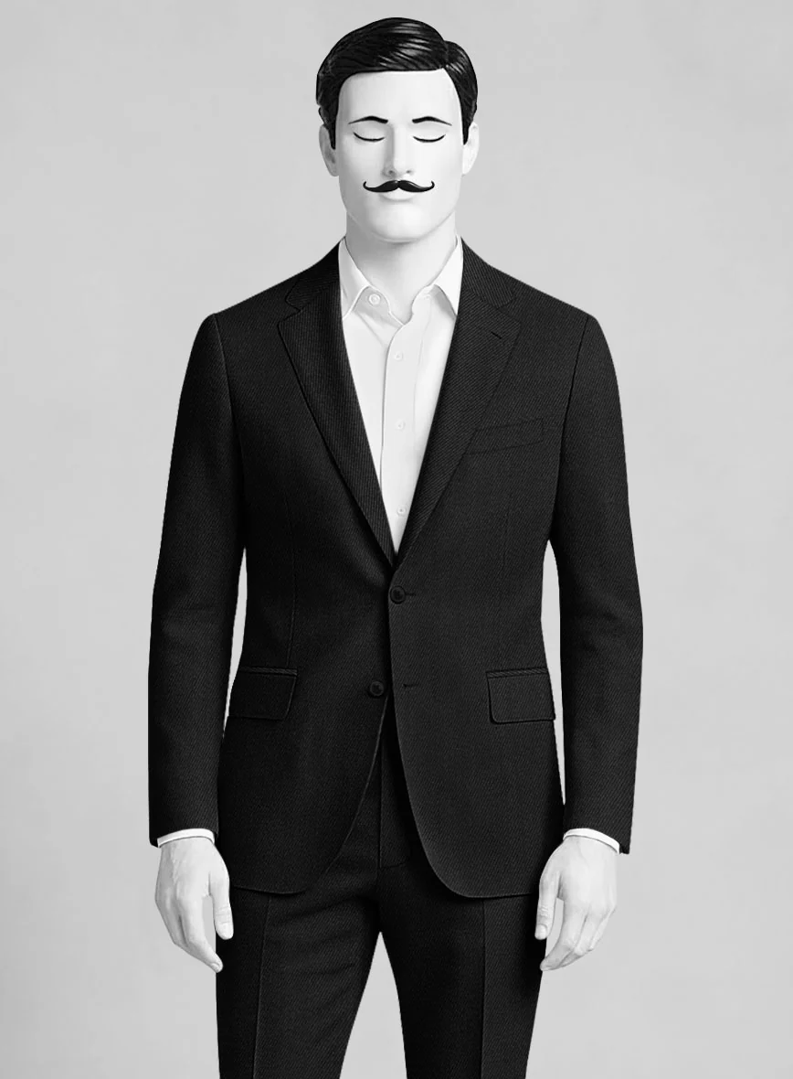 Napolean English Twill Black Wool Suit - Image 4