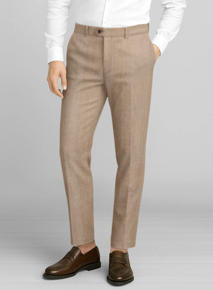 Napolean English Twill Light Brown Wool Pants