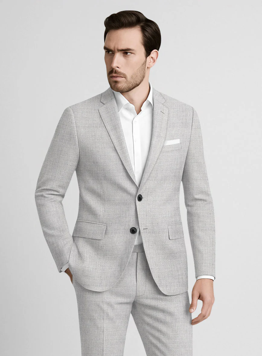 Napolean English Twill Light Gray Wool Jacket - Image 2