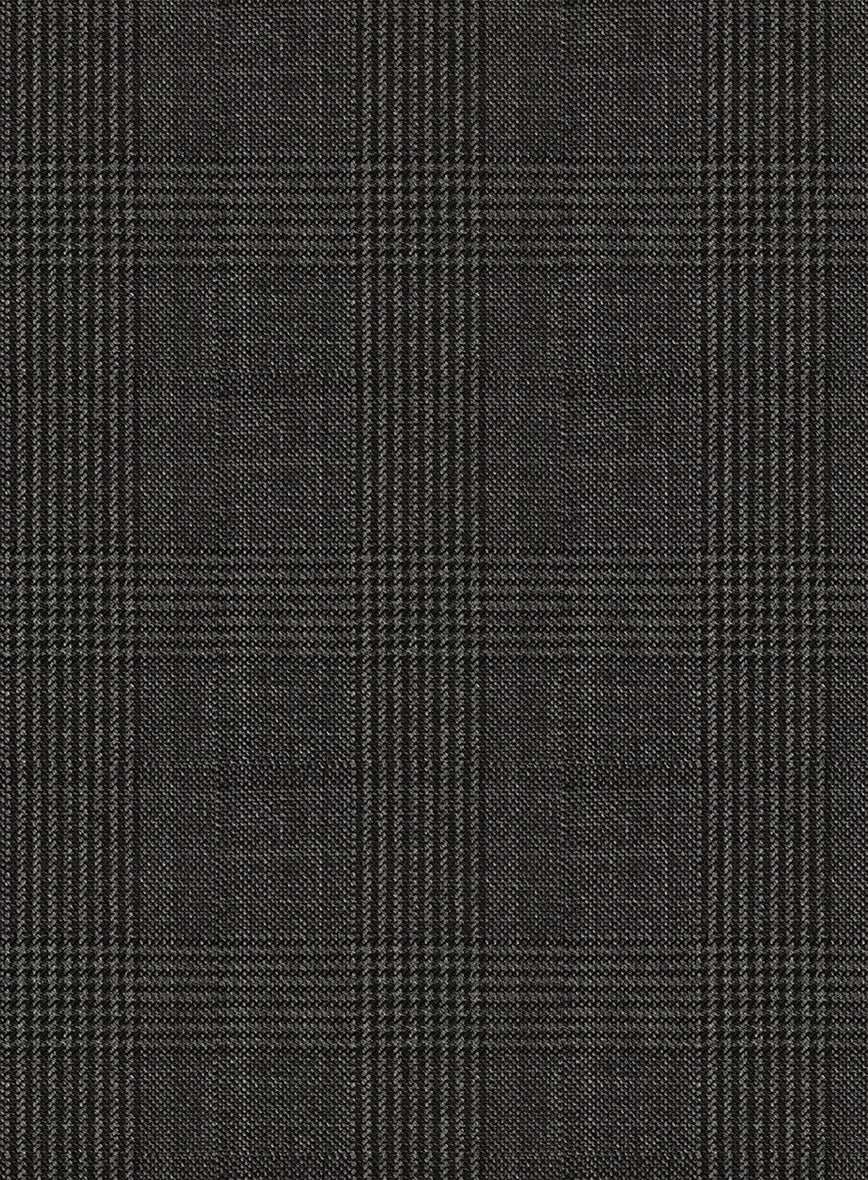 Napolean Esso Tartan Charcoal Wool Pants - Image 3