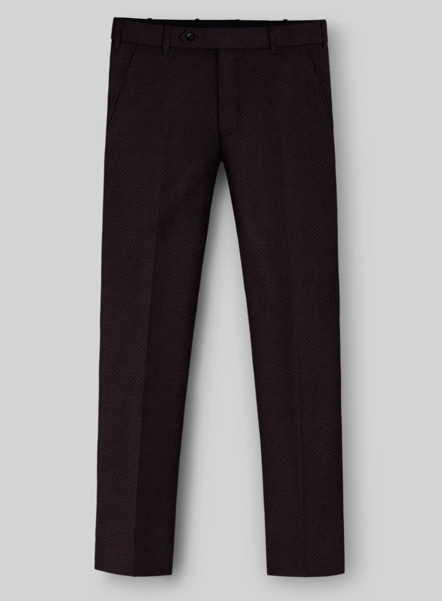 Napolean Faliero Diamond Weave Wine Wool Suit - Image 4
