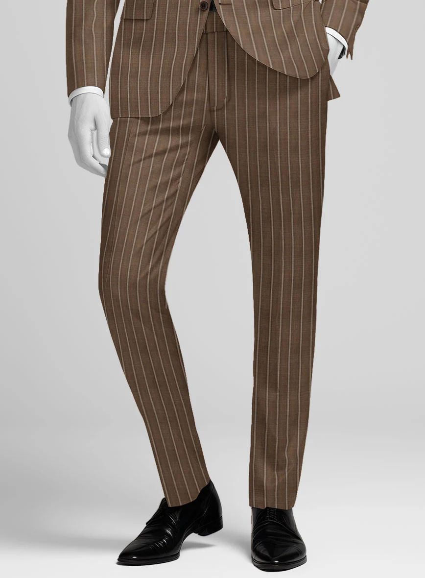 Napolean Gavino Stripe Brown Wool Pants - Image 2