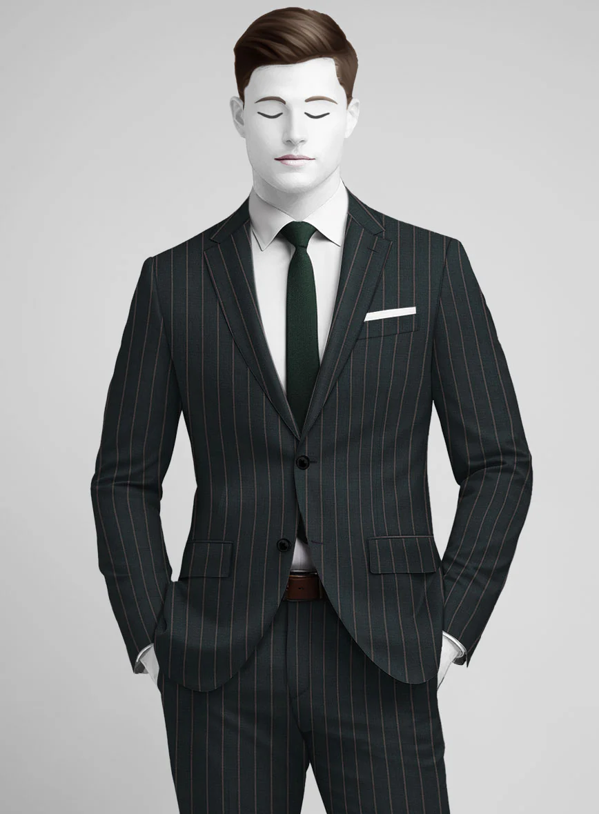 Napolean Gavino Stripe Green Wool Suit - Image 3
