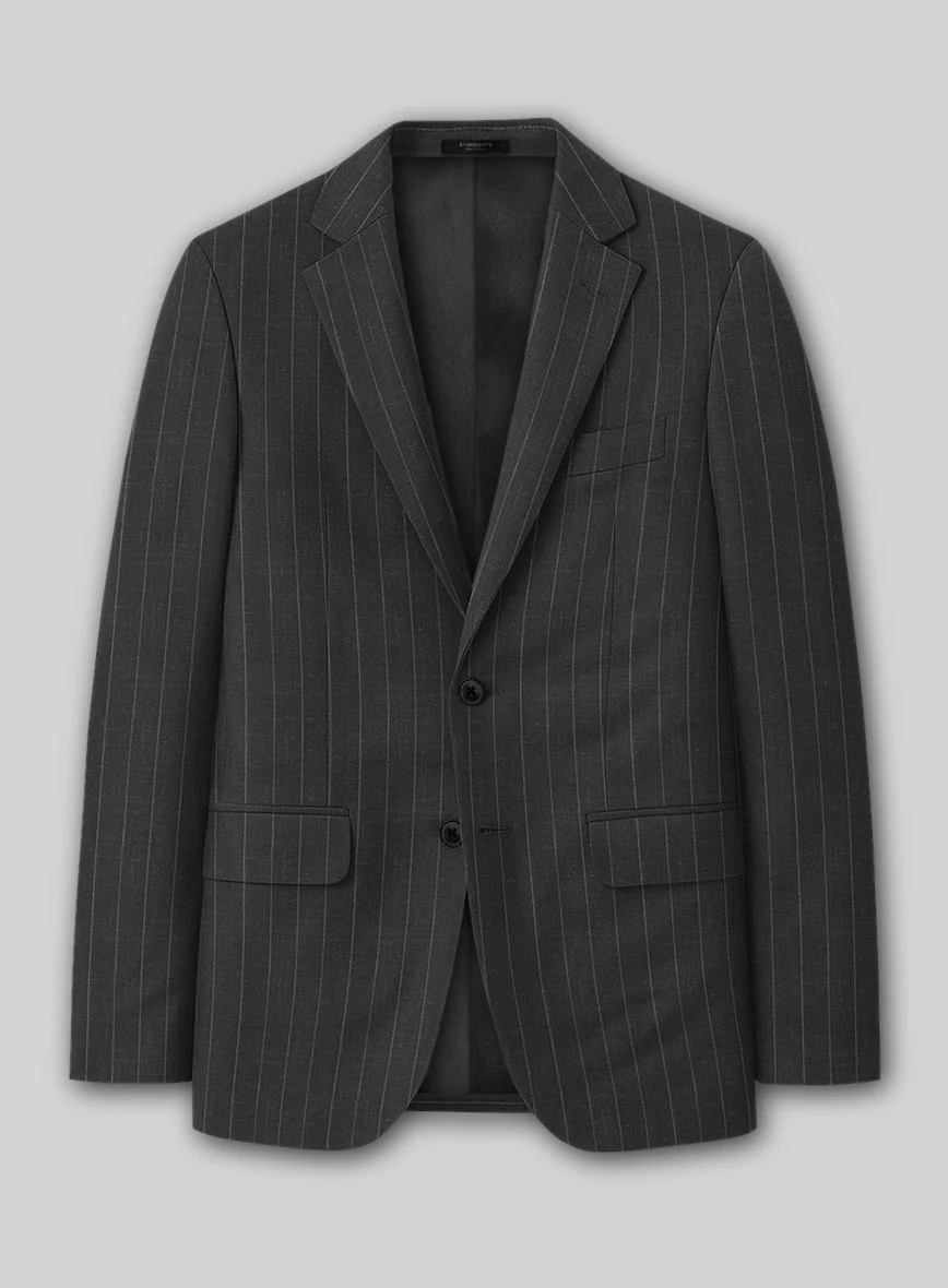 Napolean Genova Stripe Charcoal Wool Jacket