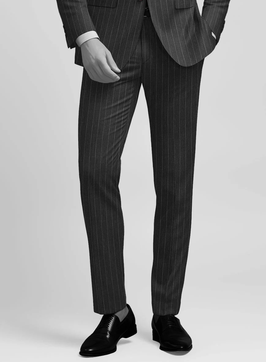Napolean Genova Stripe Charcoal Wool Pants