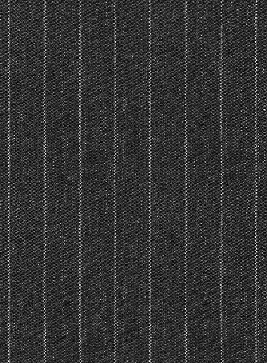 Napolean Genova Stripe Charcoal Wool Pants - Image 3