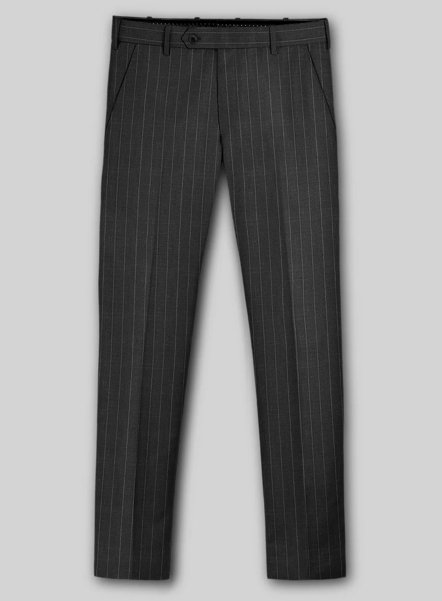 Napolean Genova Stripe Charcoal Wool Suit - Image 4