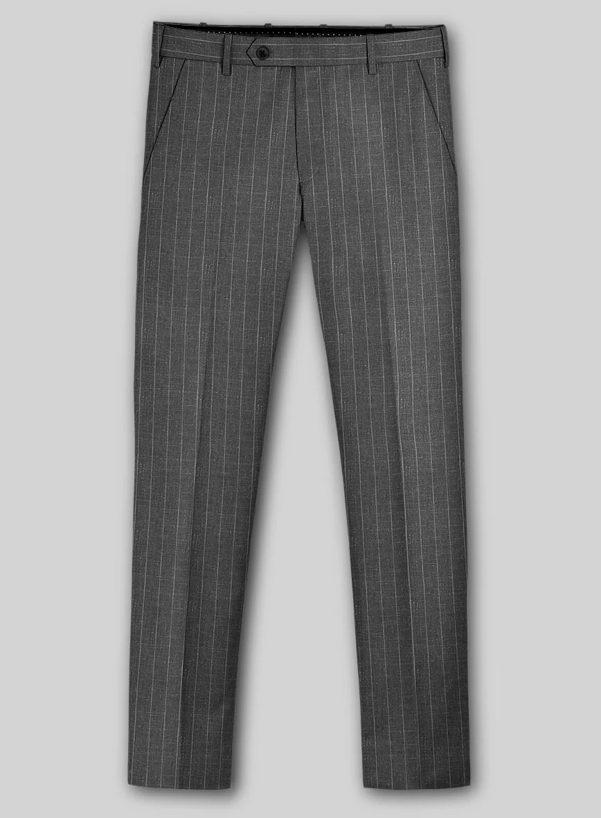 Napolean Genova Stripe Dark Gray Wool Pants - Image 2