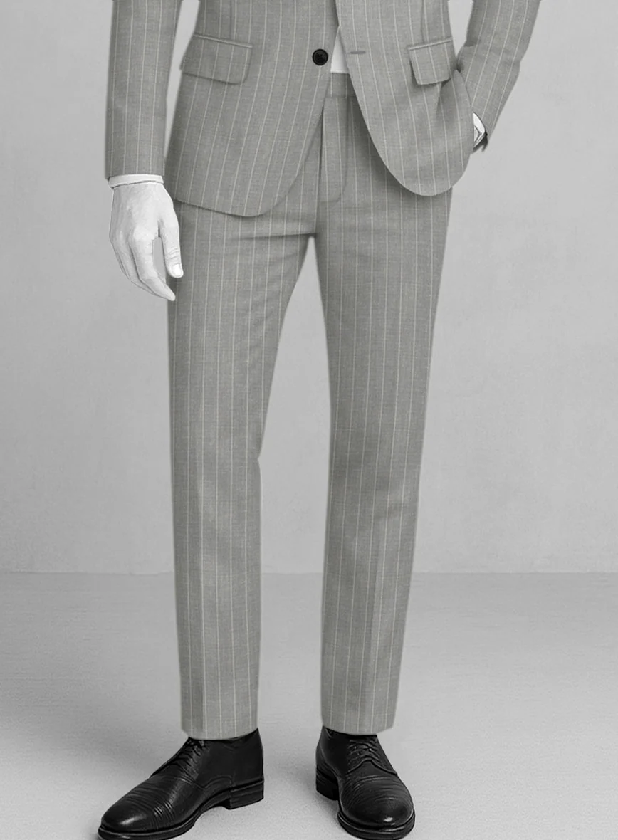 Napolean Genova Stripe Gray Wool Suit - Image 5