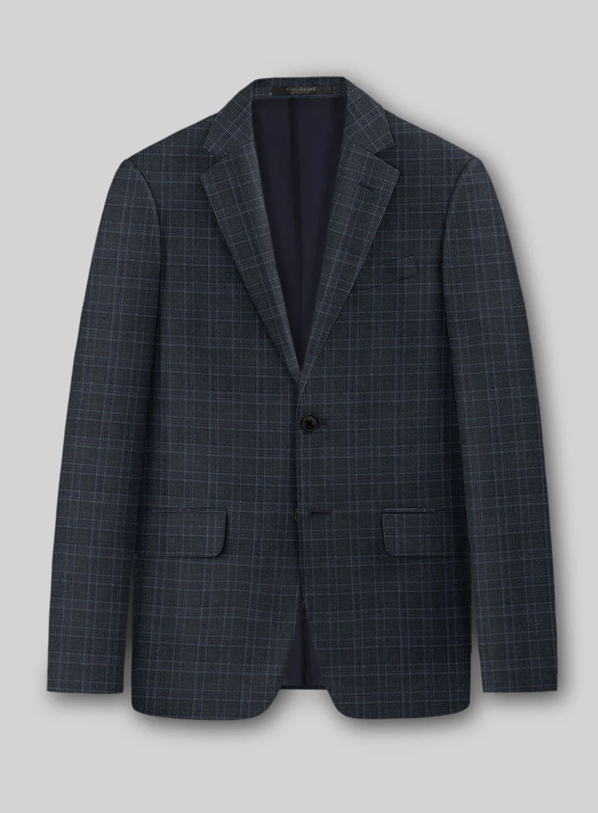 Napolean Gisde Glen Blue Wool Suit - Image 4