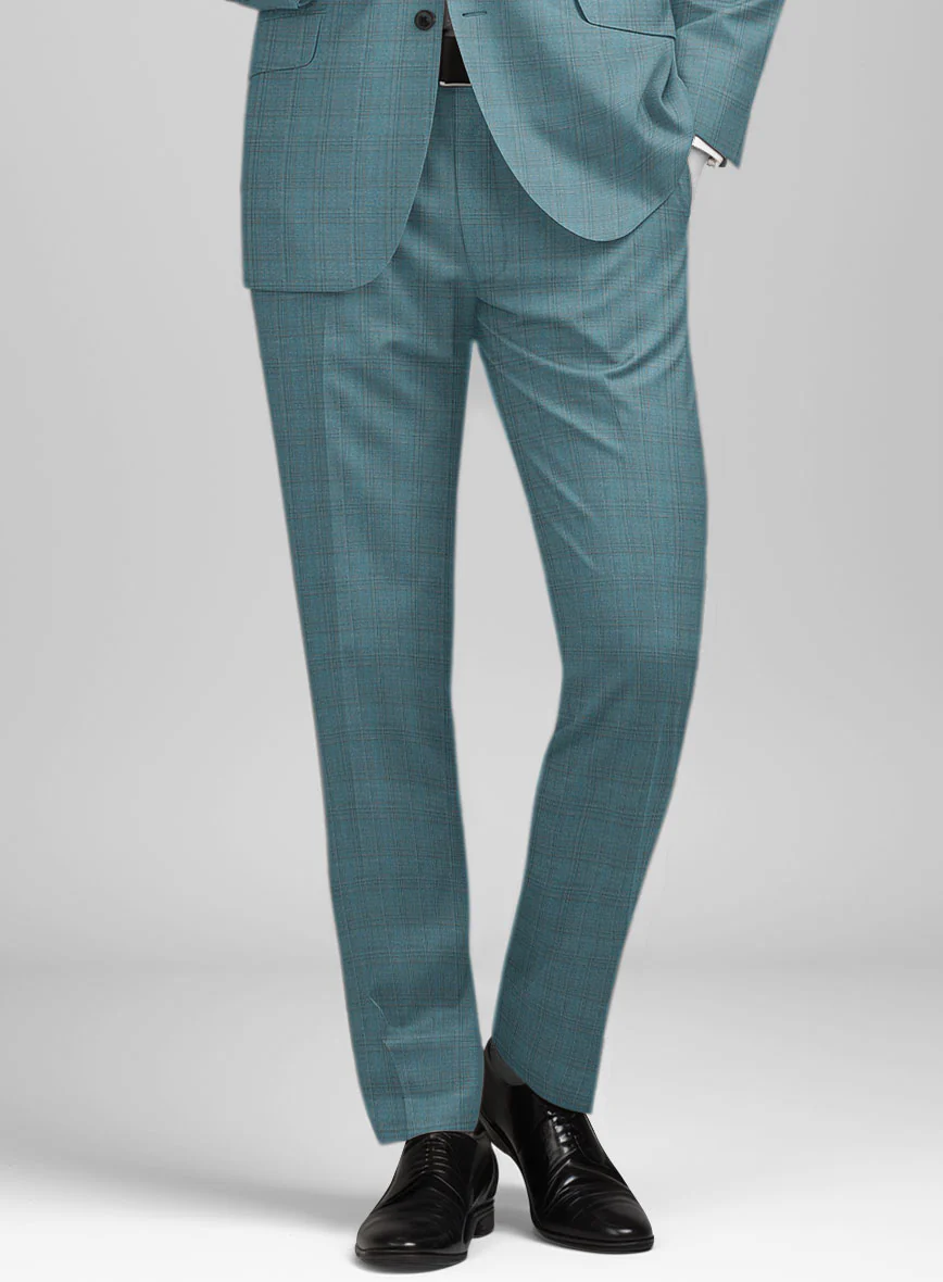 Napolean Gisde Glen Light Blue Wool Suit - Image 5