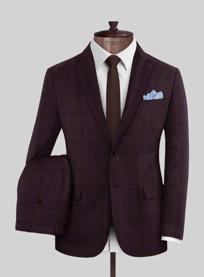 Napolean Gisde Glen Purple Wool Suit - Image 2