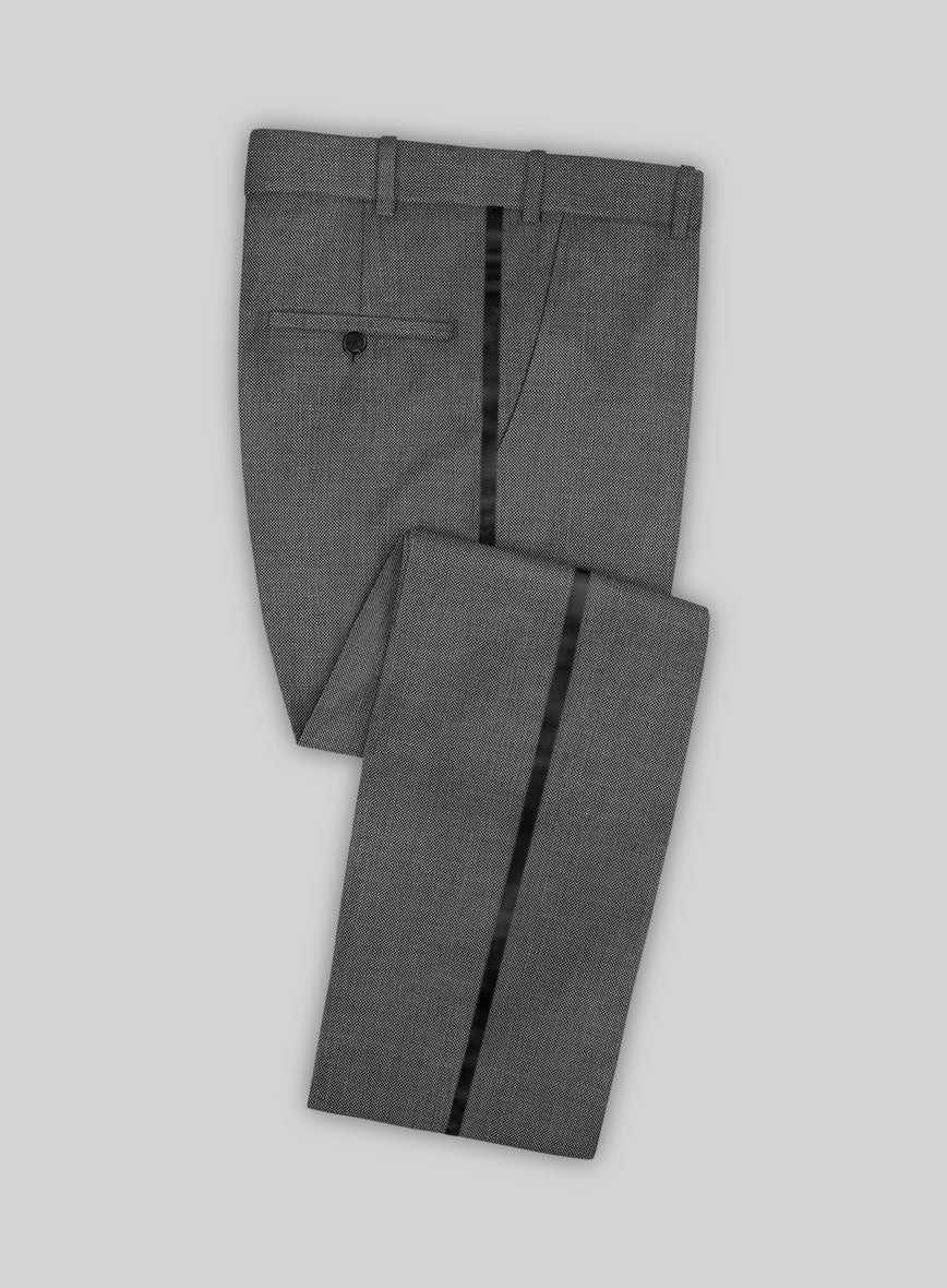 Napolean Gray Birdseye Wool Tuxedo Suit - Image 6