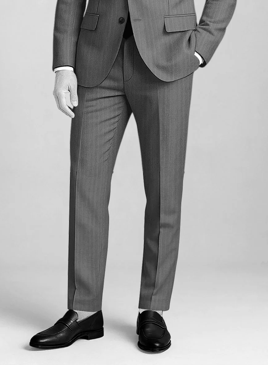 Napolean Gray Herringbone Wool Pants
