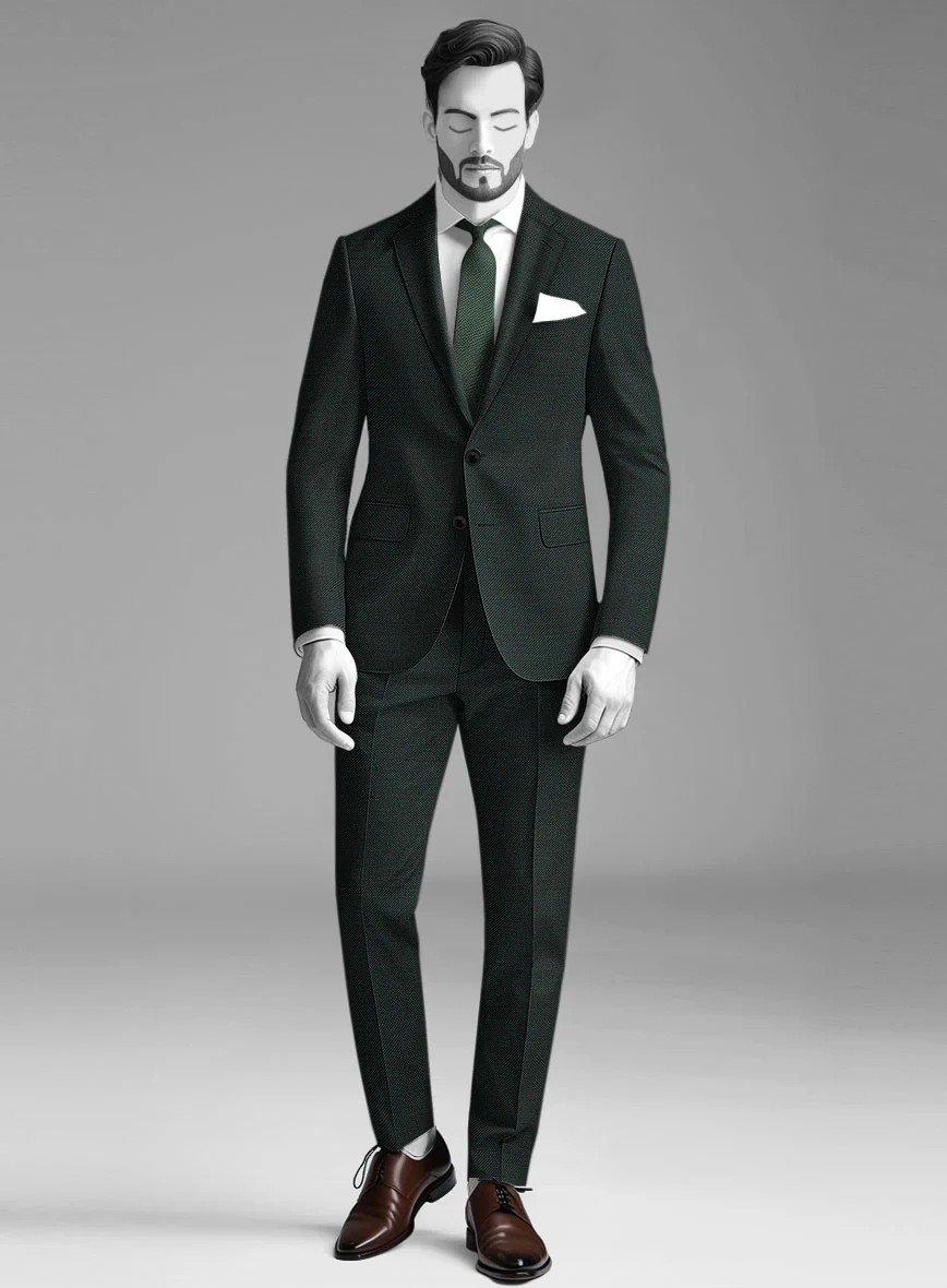 Napolean Green Birdseye Wool Suit
