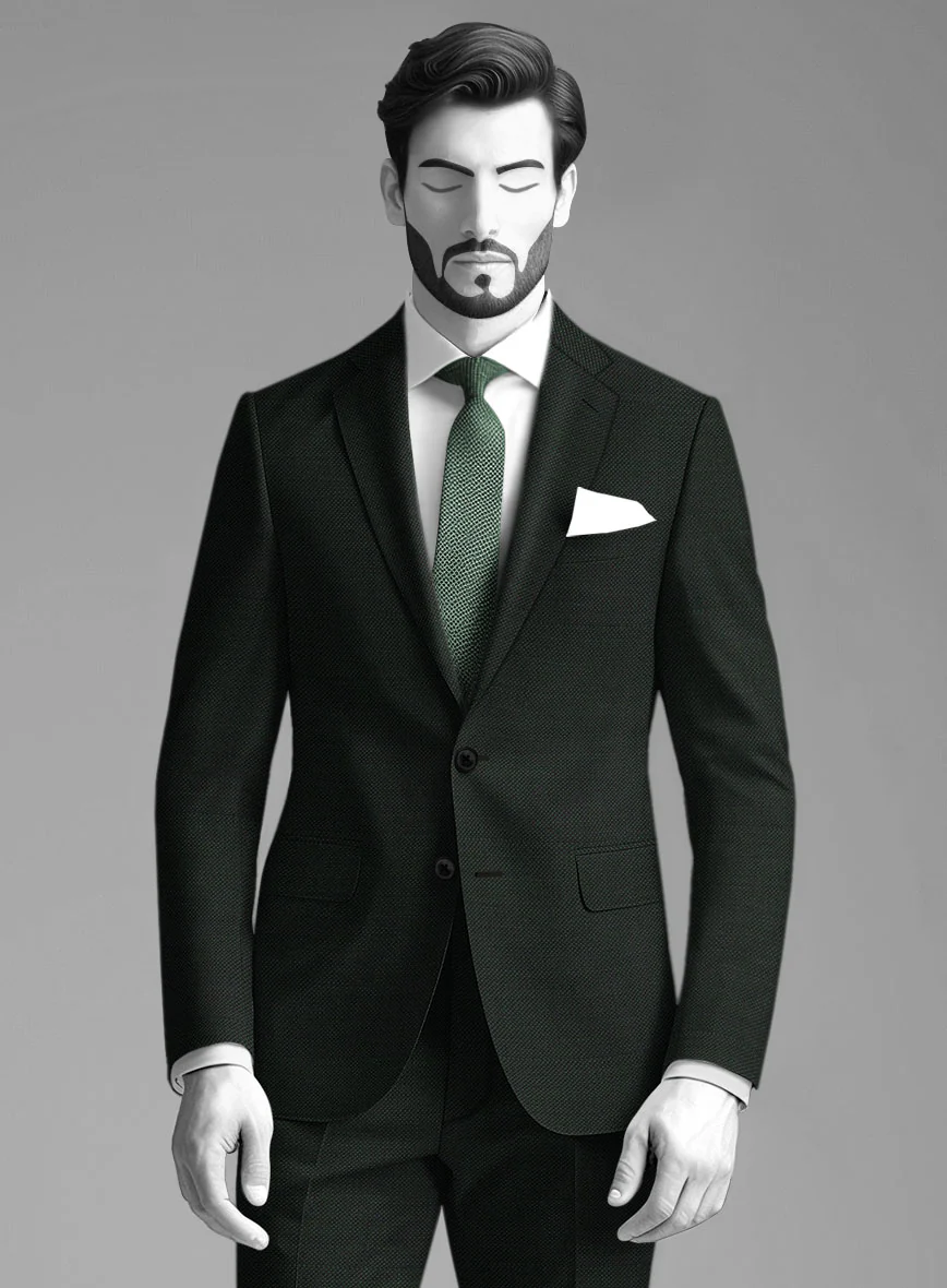 Napolean Green Birdseye Wool Suit - Image 4