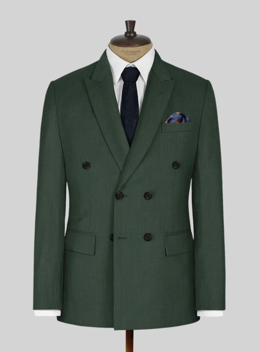 Napolean Green Wool Double Breasted Suit - Image 2