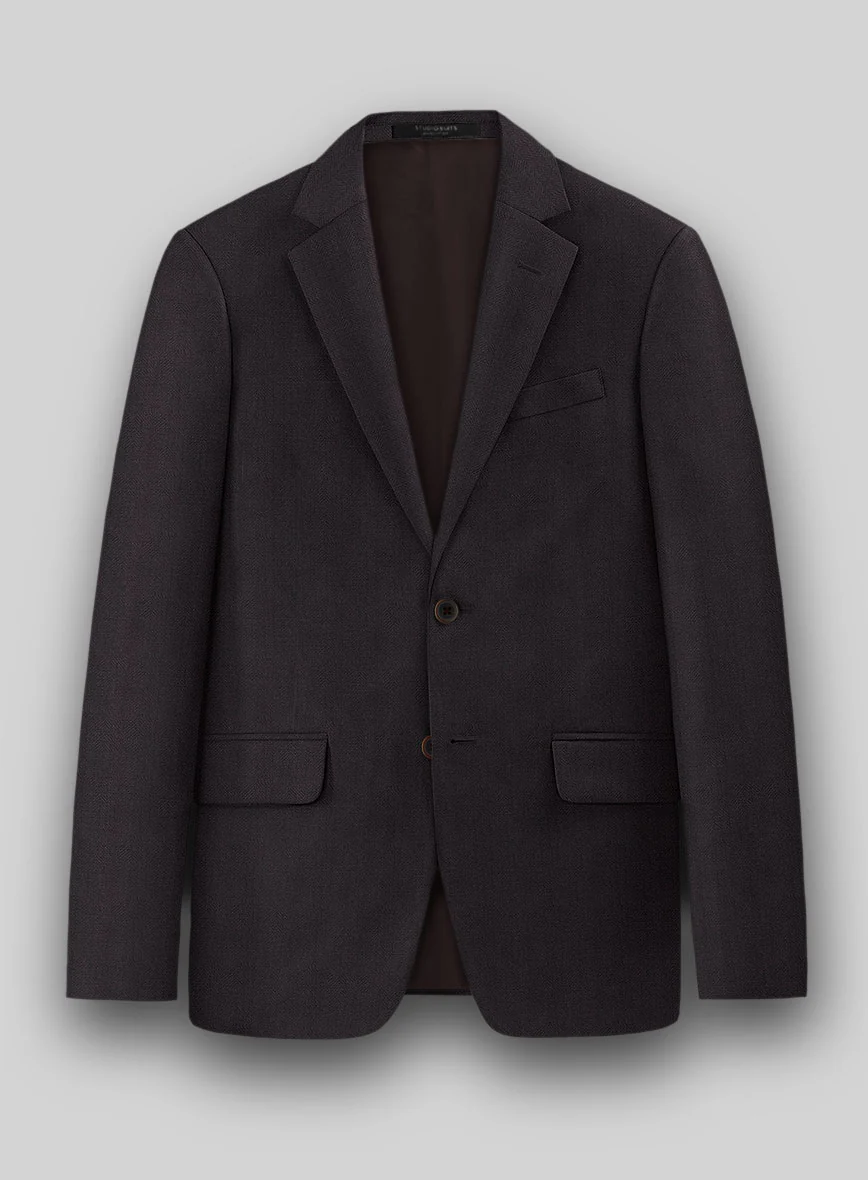 Napolean Imperial Brown Herringbone Wool Jacket