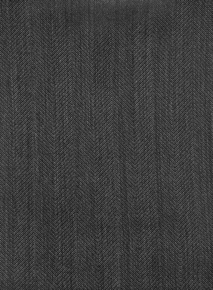 Napolean Imperial Gray Herringbone Wool Tuxedo Suit - Image 7
