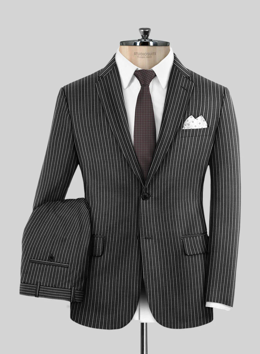 Napolean Isaura Stripe Gray Wool Suit - Image 2