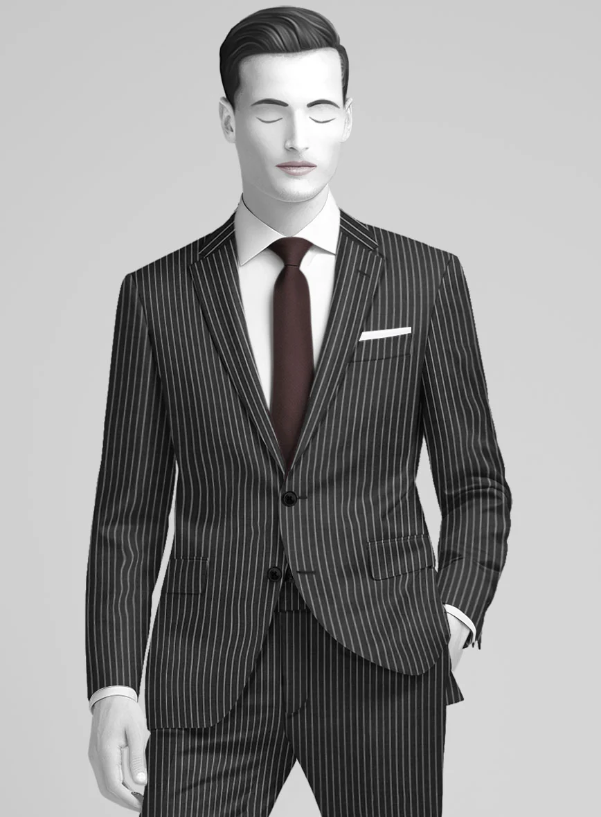 Napolean Isaura Stripe Gray Wool Suit - Image 3