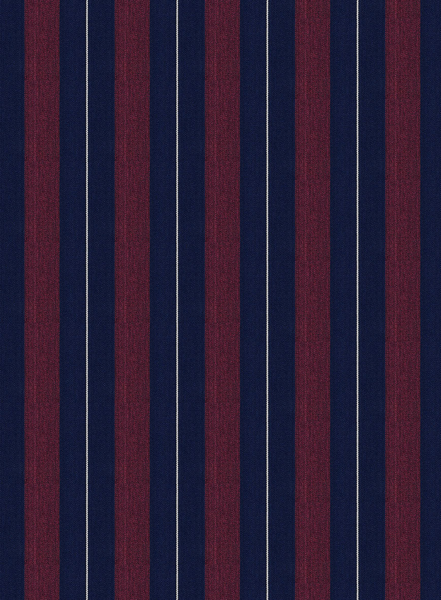 Napolean Izzaro Stripe Garnet Blue Wool Jacket - Image 2