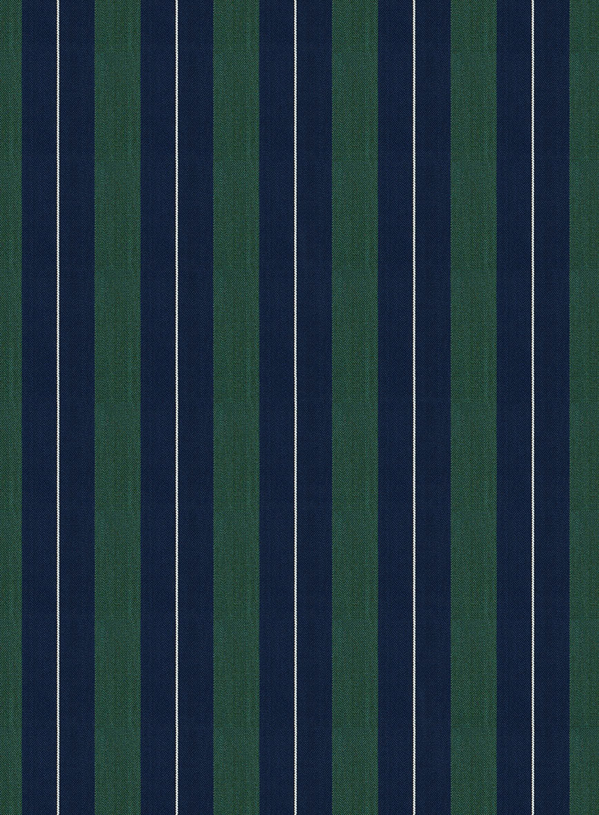 Napolean Izzaro Stripe Green Blue Wool Suit - Image 7