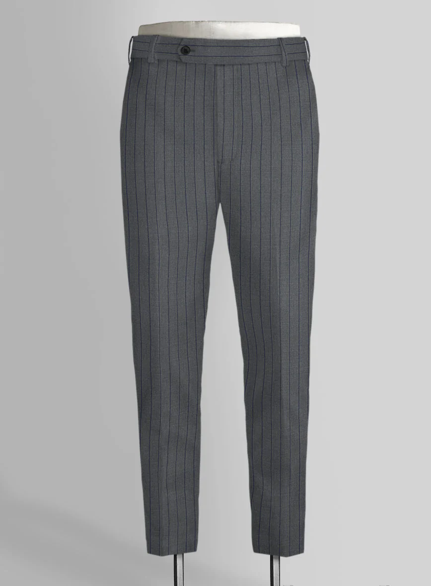 Napolean Kara Stripe Gray Wool Pants - Image 2