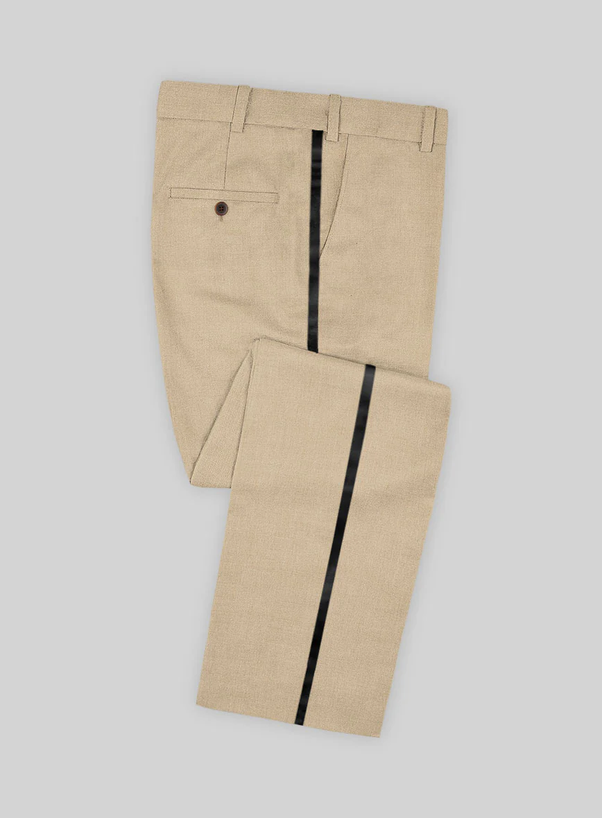 Napolean Khaki Wool Tuxedo Suit - Image 4