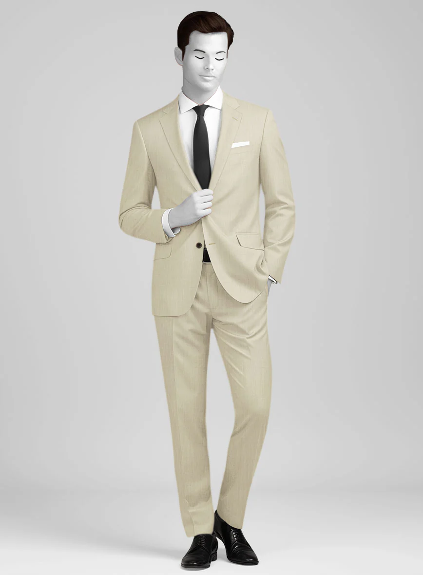 Napolean Light Beige Wool Suit