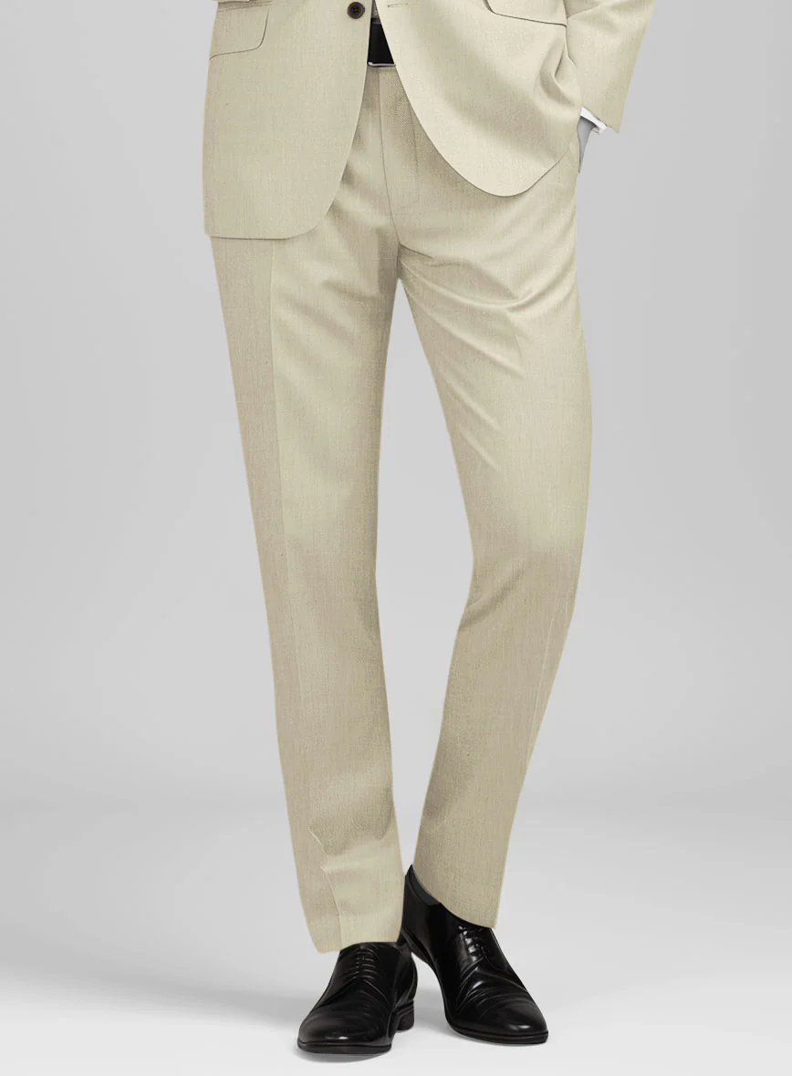 Napolean Light Beige Wool Pants